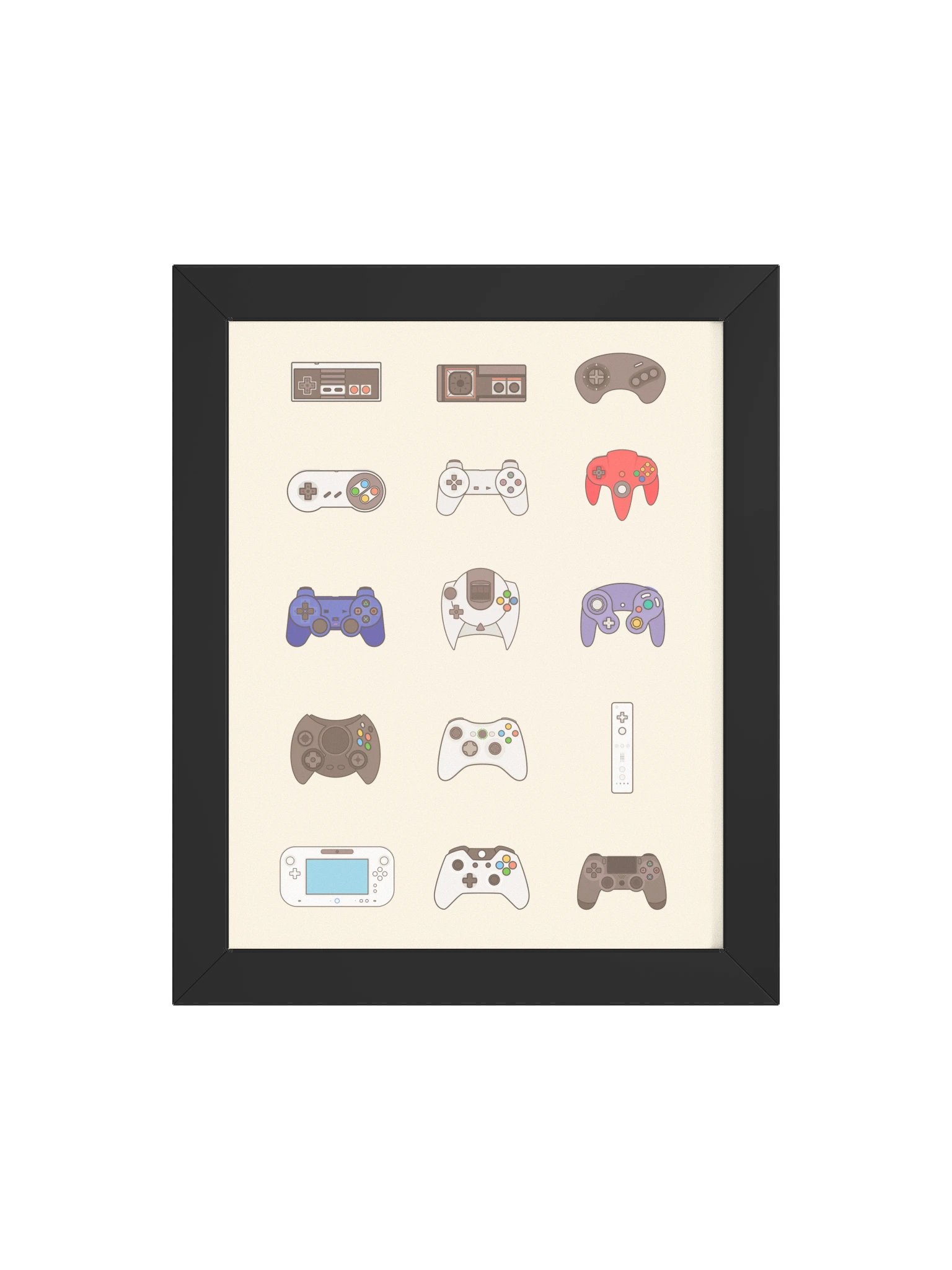Retro Controllers (Beige) | Framed product image (4)