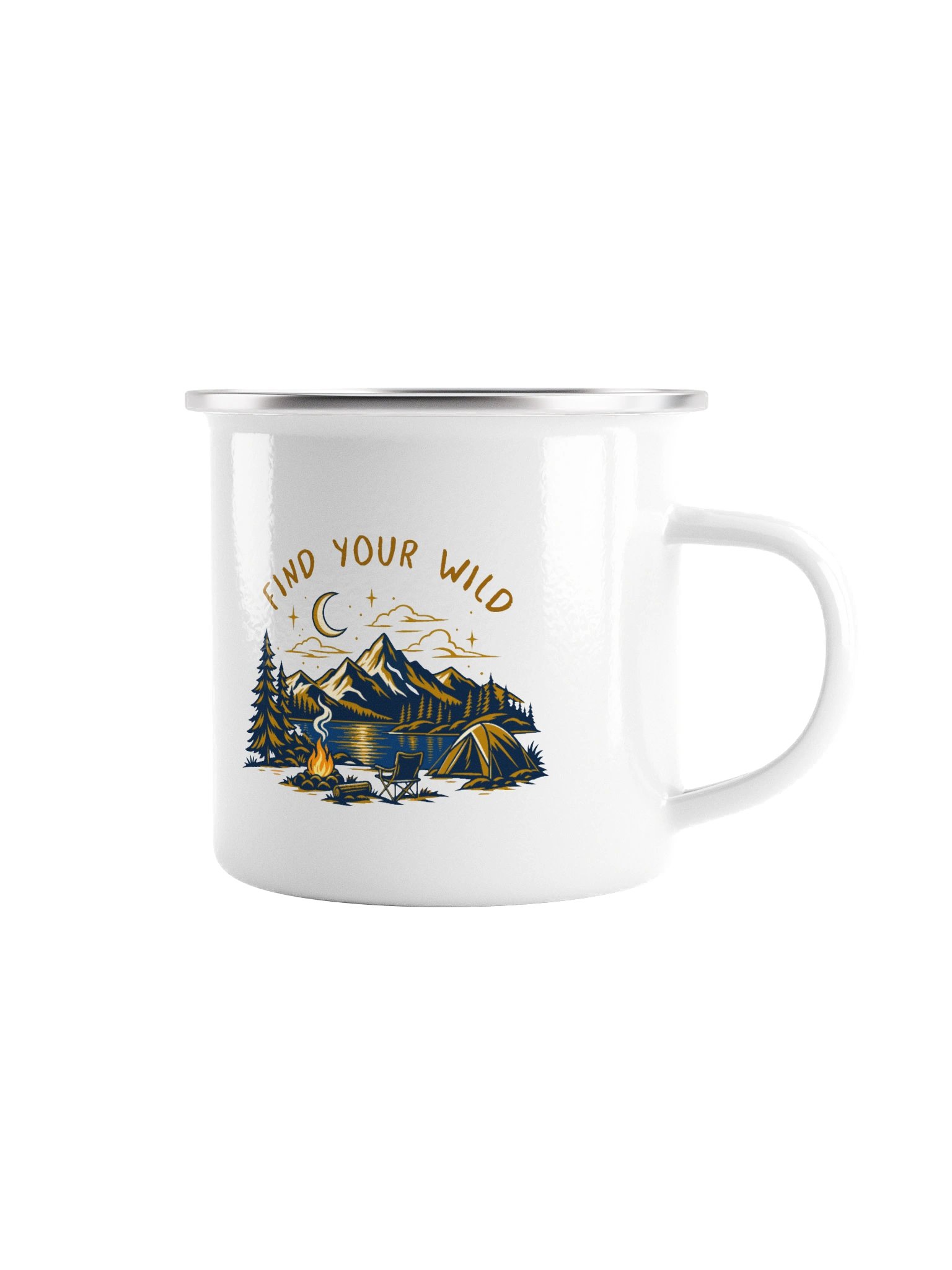 Find Your Wild - Mountain Camping Enamel Coffee Mug | 12 oz product image (1)
