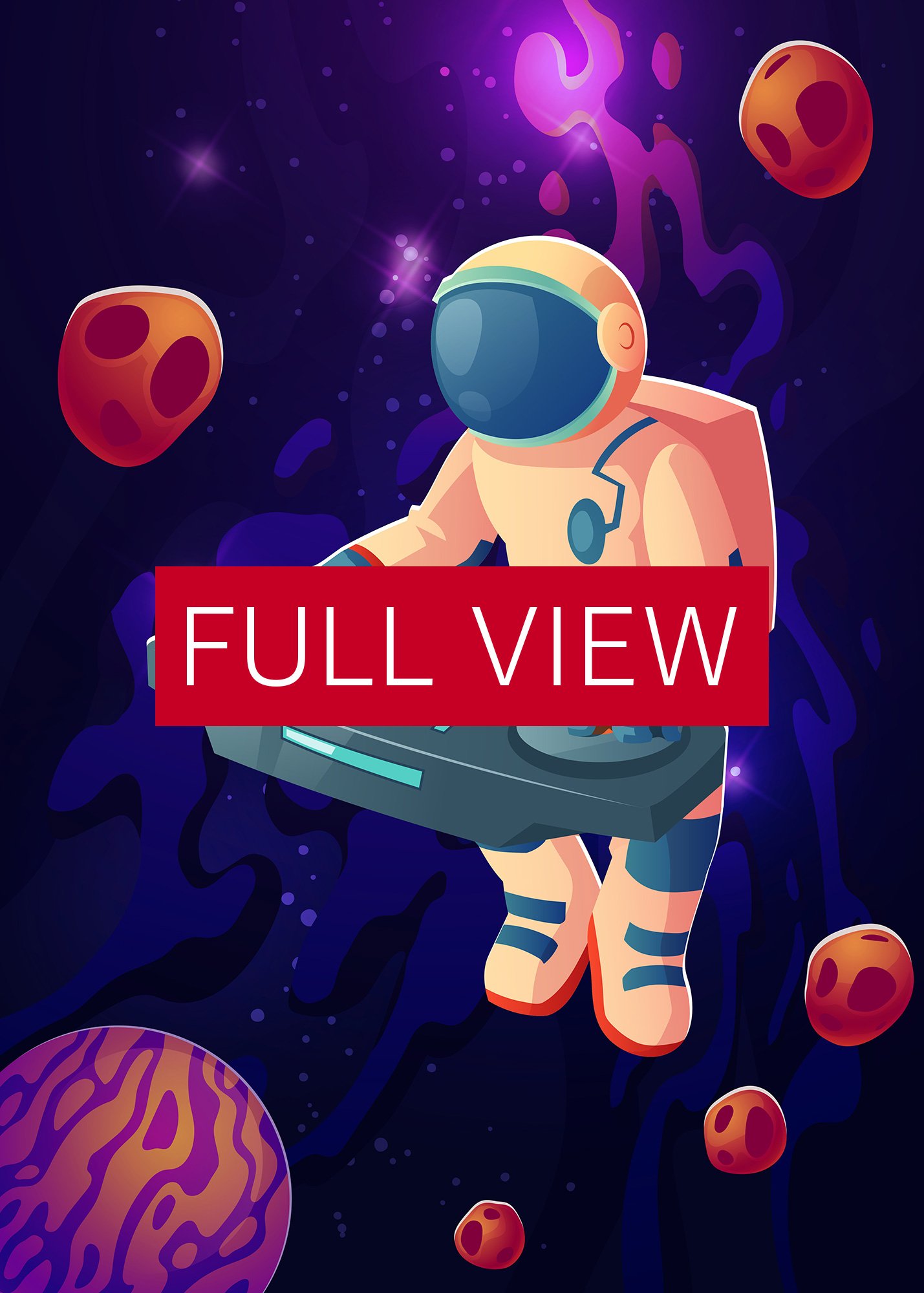 Astronaut DJ — space poster, synthwave space, neon space, aesthetic poster product image (3)