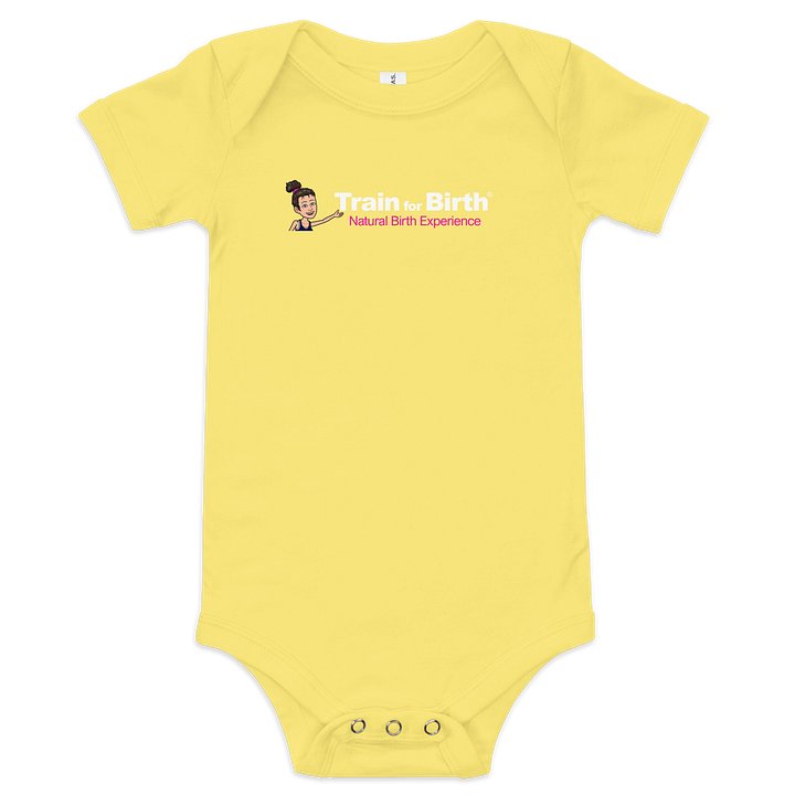 Train for Birth® Bella+Canvas Short Sleeve Yellow Baby Onesie product image (1)