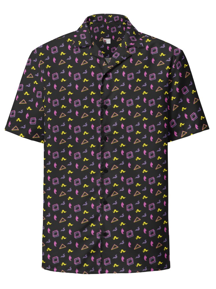 Oh Worm black pattern button down shirt product image (1)