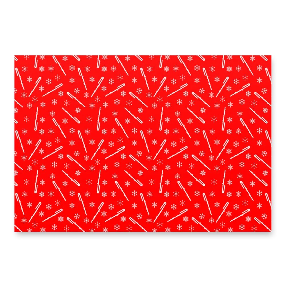 Flutes and Snowflakes - Bass - Red Gift Wrap Paper Sheets product image (6)