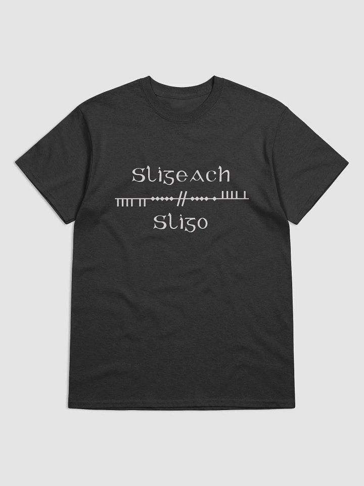 Sligo/Sligeach Scholastic style Ogham Black printed T-shirt product image (1)