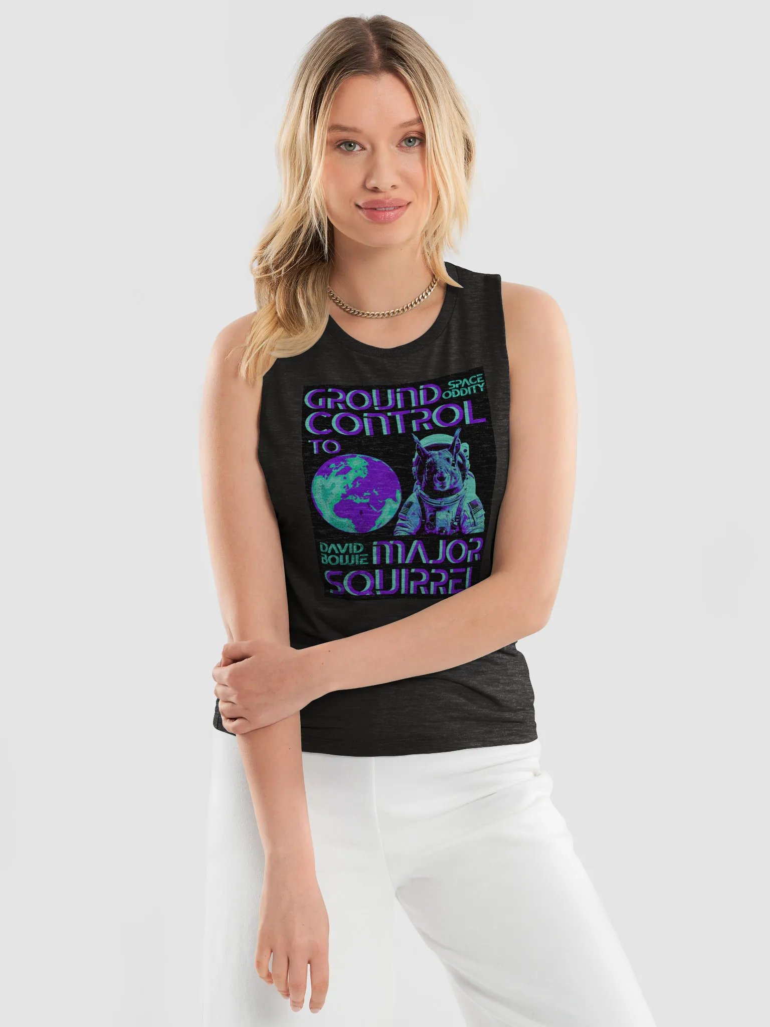 Space Oddity Squirrel Flowy Tank product image (3)