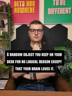 A random object you keep on your desk for no logical reason except that your brain loves it. #neurodivergent #adhd #fidget #object #random 
