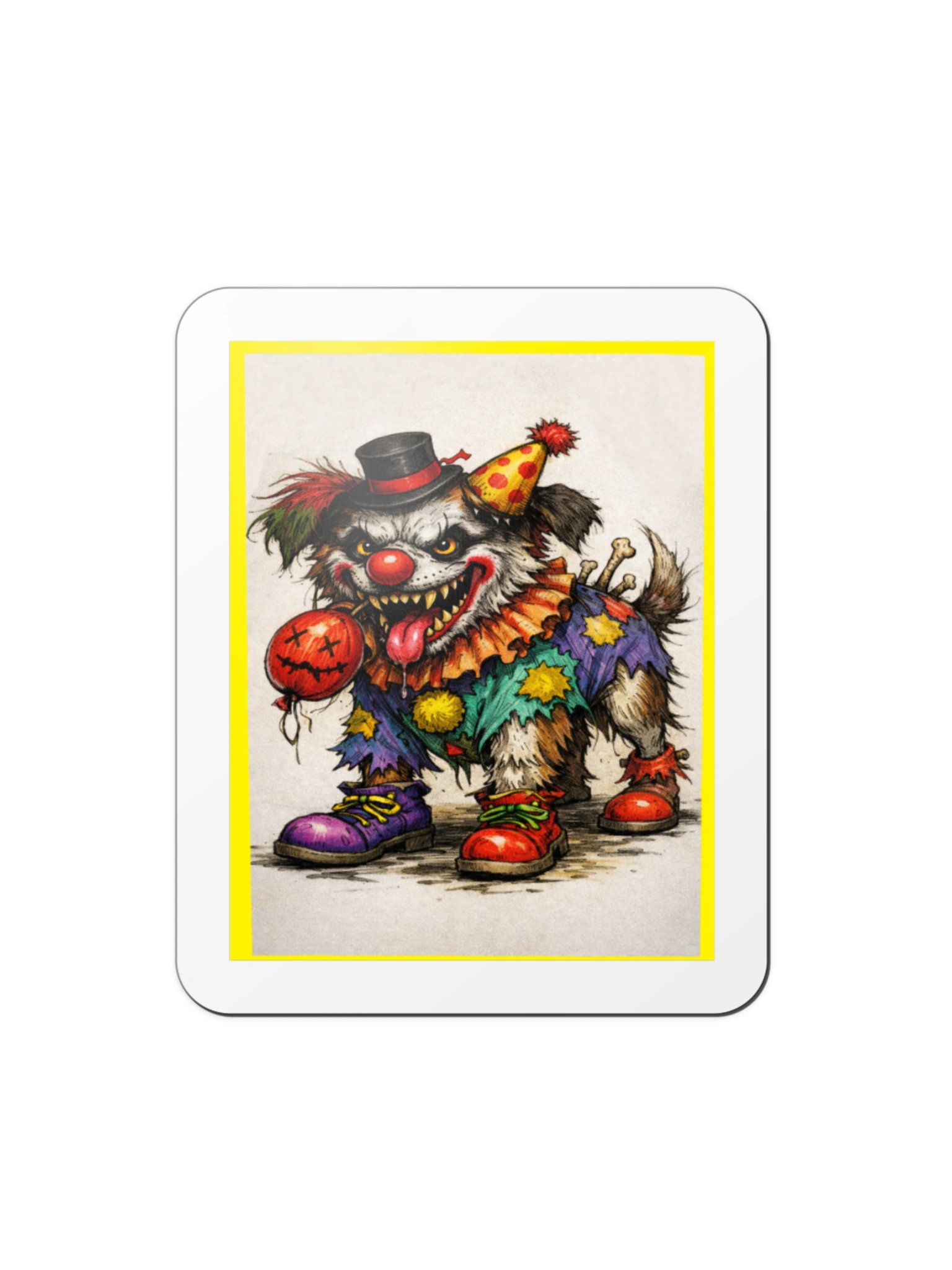 Spooky Clown Dog Die-Cut Magnet product image (2)