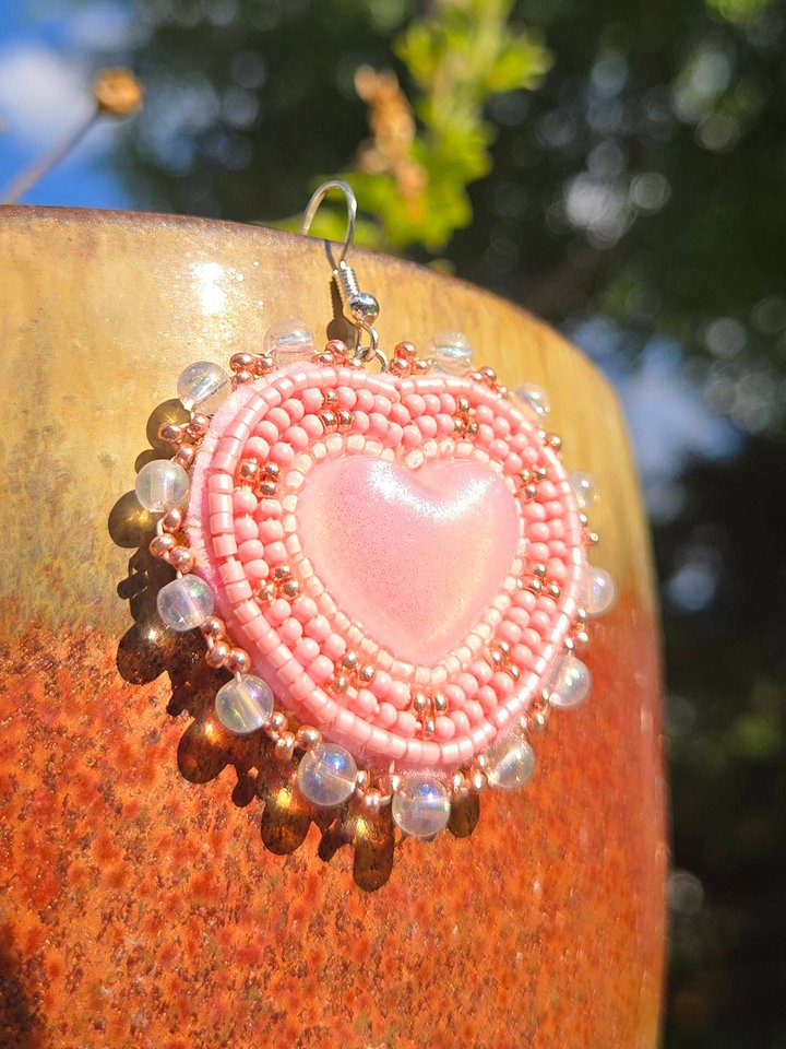 Pink Heart Earrings product image (1)