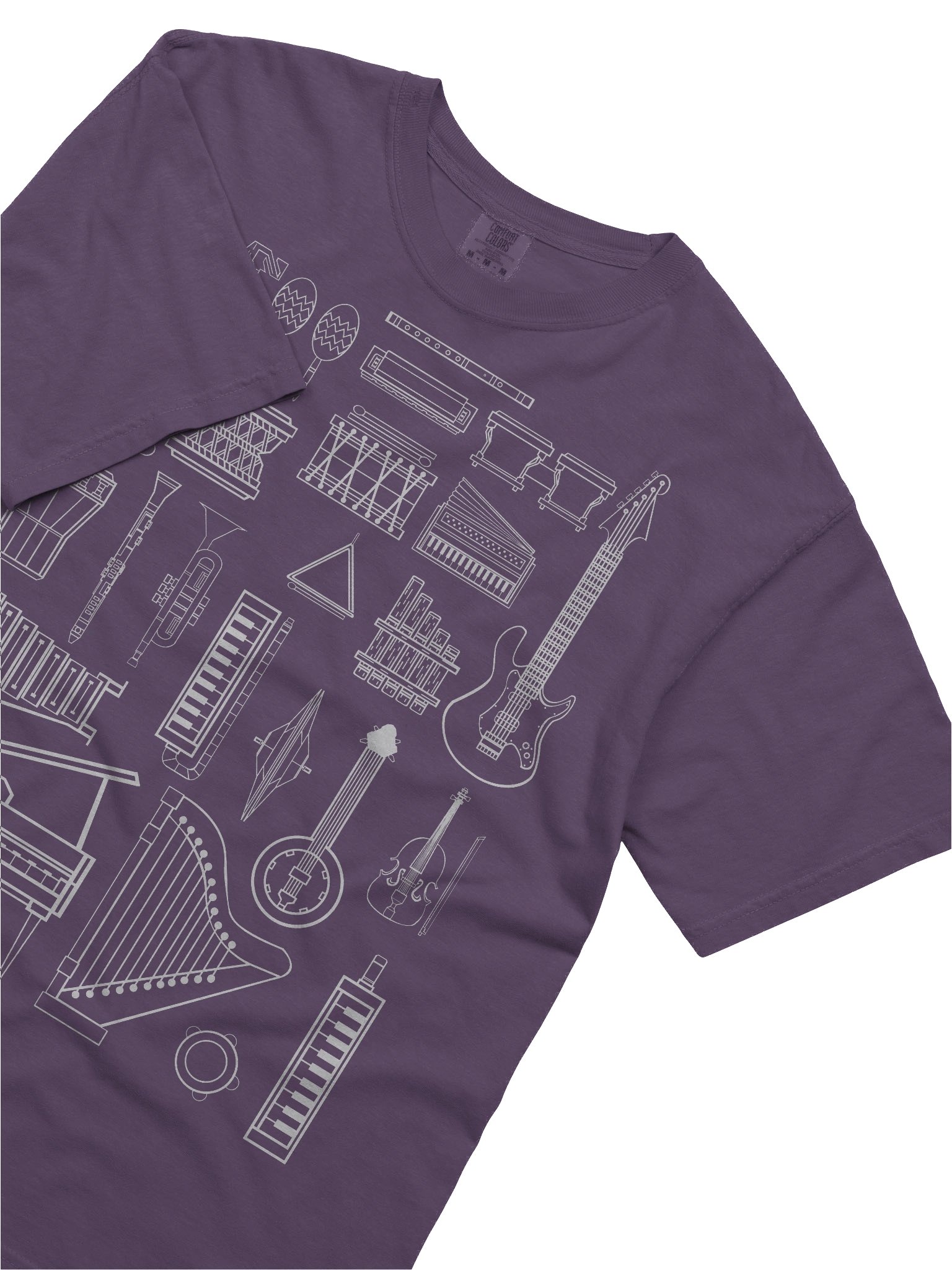 Vintage Musical Instruments Shirt – Retro Music Graphic Tee with Classic Instrument Illustrations product image (62)