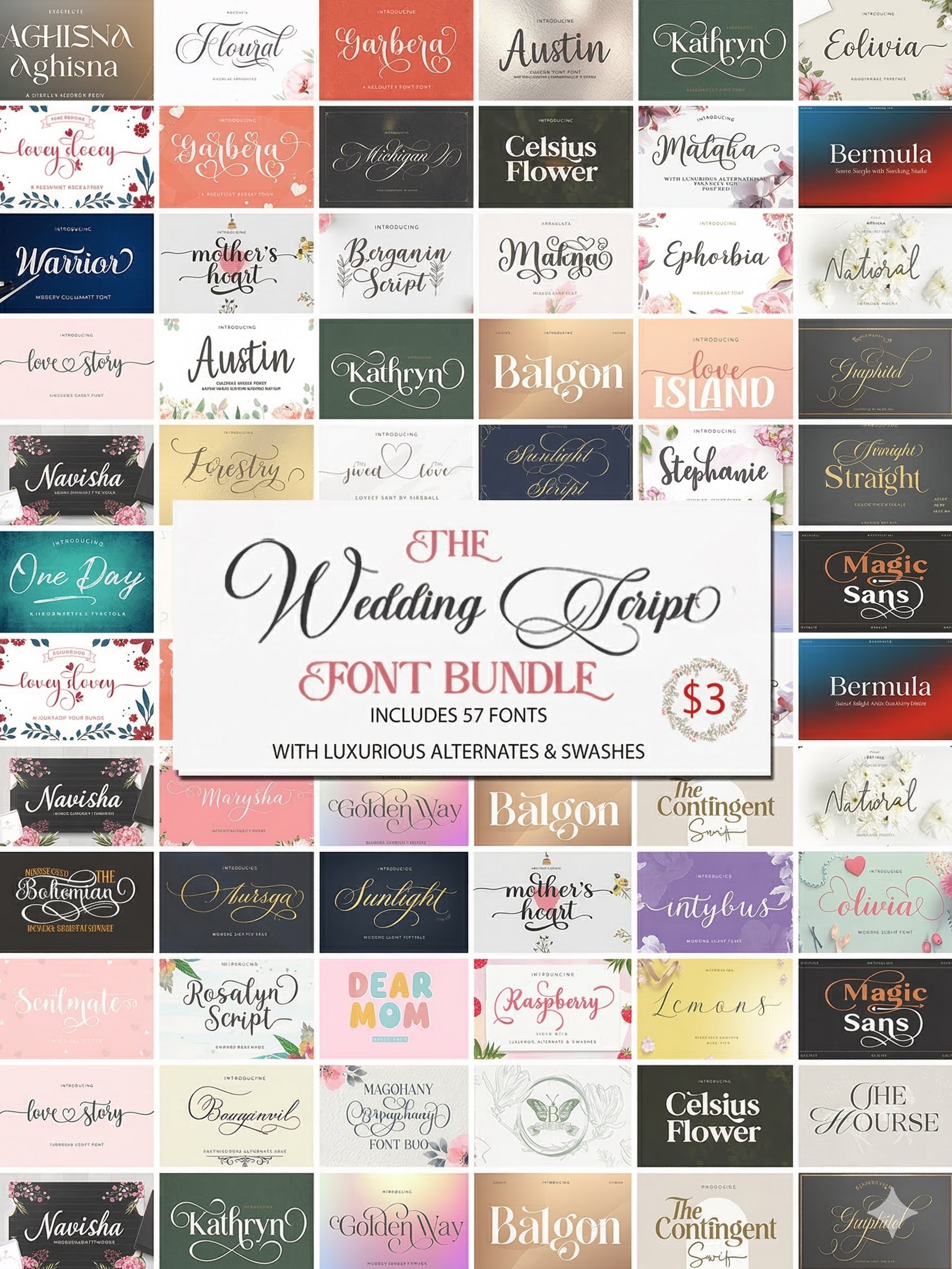 The Wedding Script Font Bundle – 57 Luxury Calligraphy & Wedding Fonts product image (3)