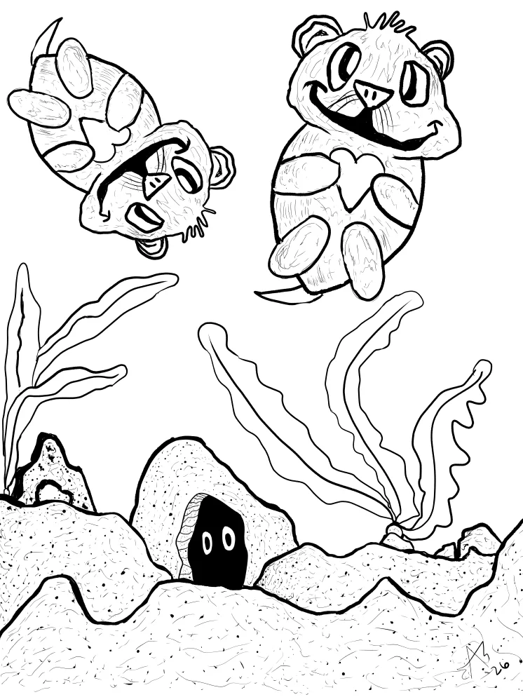 TSStechAngel's World - Sea Otters Coloring Page product image (1)
