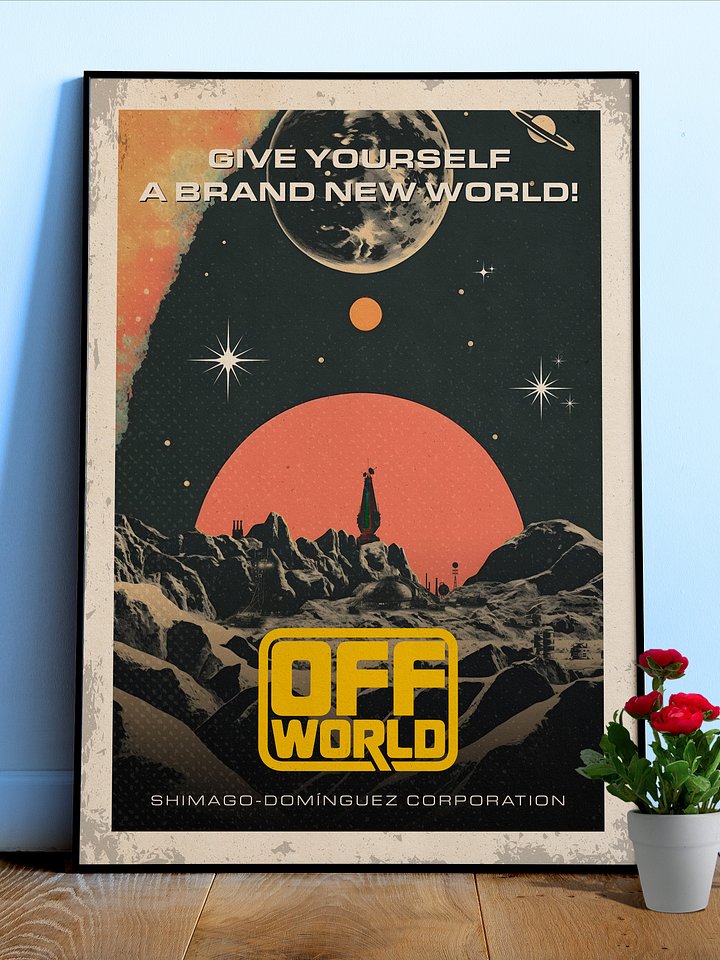 Off-world Ad. Blade Runner, Shimago-Dominguez Corporation, 1982 — Vintage space poster, retro sci-fi print product image (1)