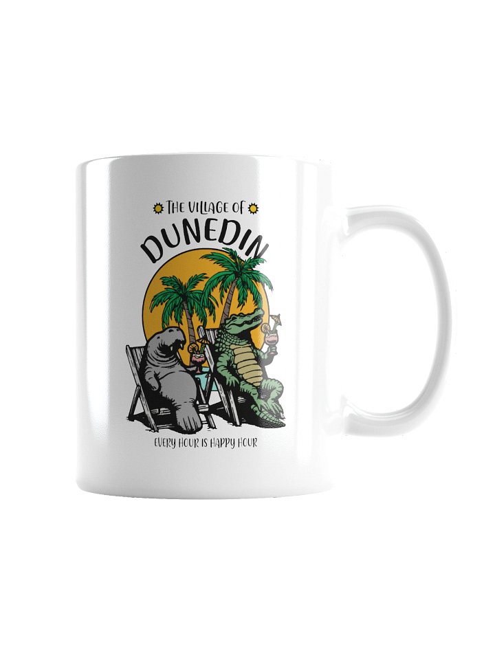 The Village of Dunedin TV Florida USA Fun Manatee Alligator Design Coffee Mug product image (4)