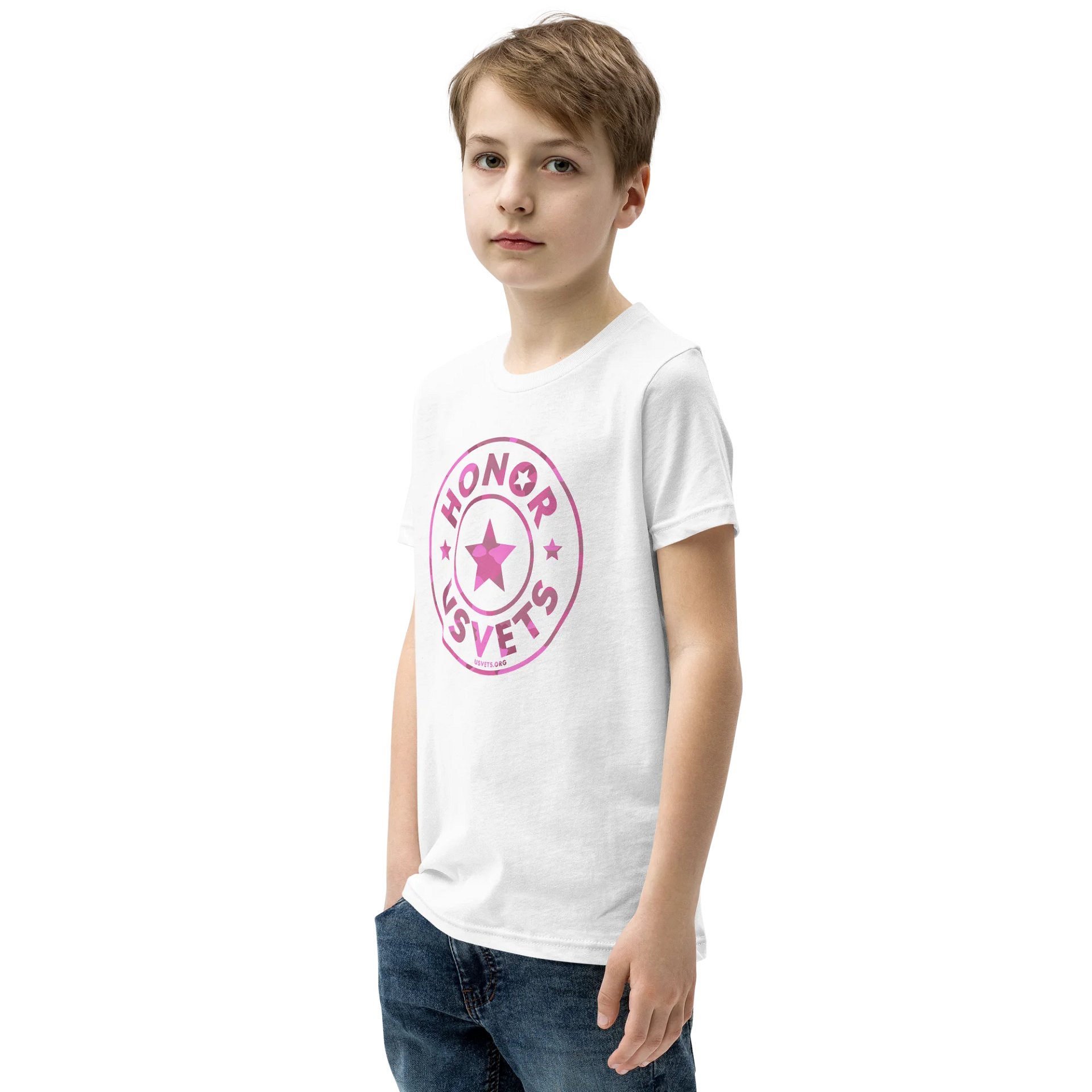 HONORUSVETS - PINK STAR YOUTH TEE product image (3)
