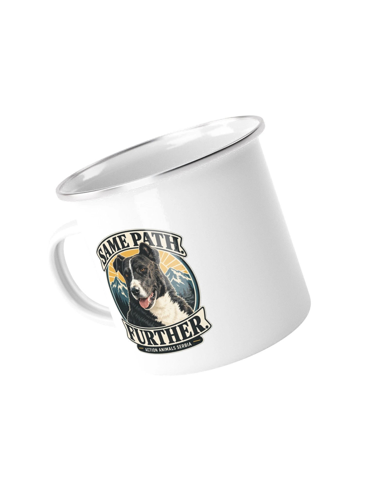 Lucky – Same Path. Further. Emaille-Tasse product image (2)