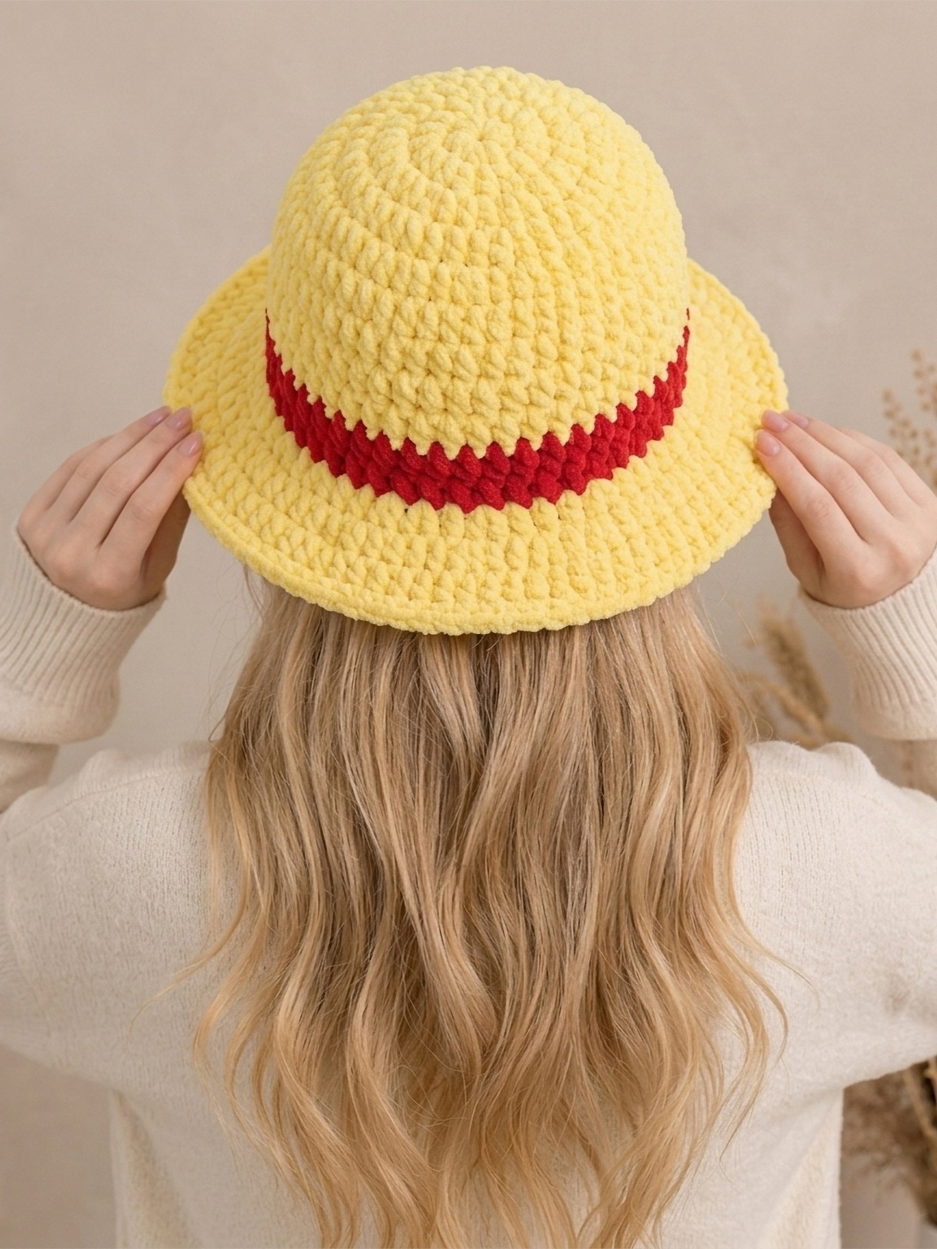 Handmade Crochet Straw Hat Pirate Captain Inspired product image (8)