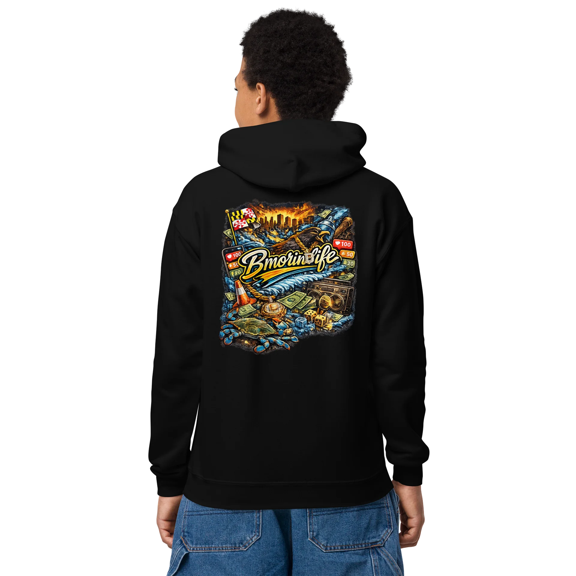 BmoreinLife “Pro-Tagger” Youth Signature Hoodie – Stay Positive Edition product image (4)