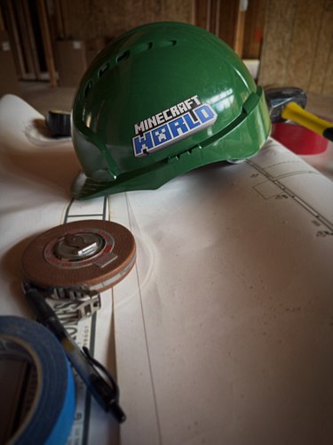 My Minecraft World helmet is coming in quite handy