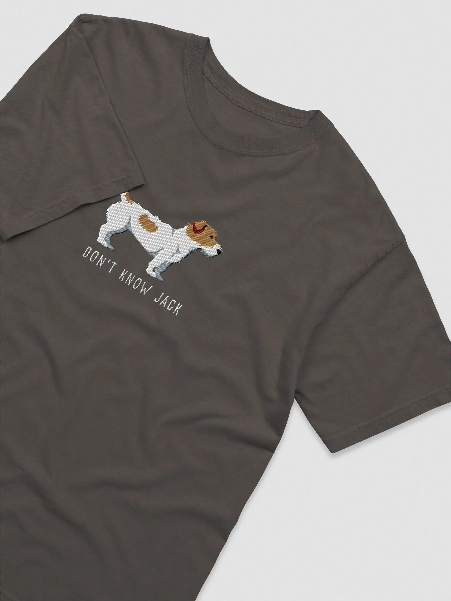 Don't Know Jack T-Shirt(Embroidered) of a Jack Russell Terrier(Rough Coat) product image (6)