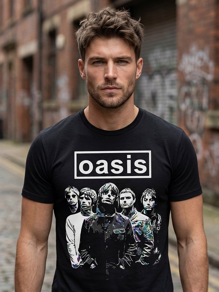Oasis Band Graphic Tee | Liam Noel Gallagher Pop Art Portrait | Britpop 90s Collector Shirt product image (1)