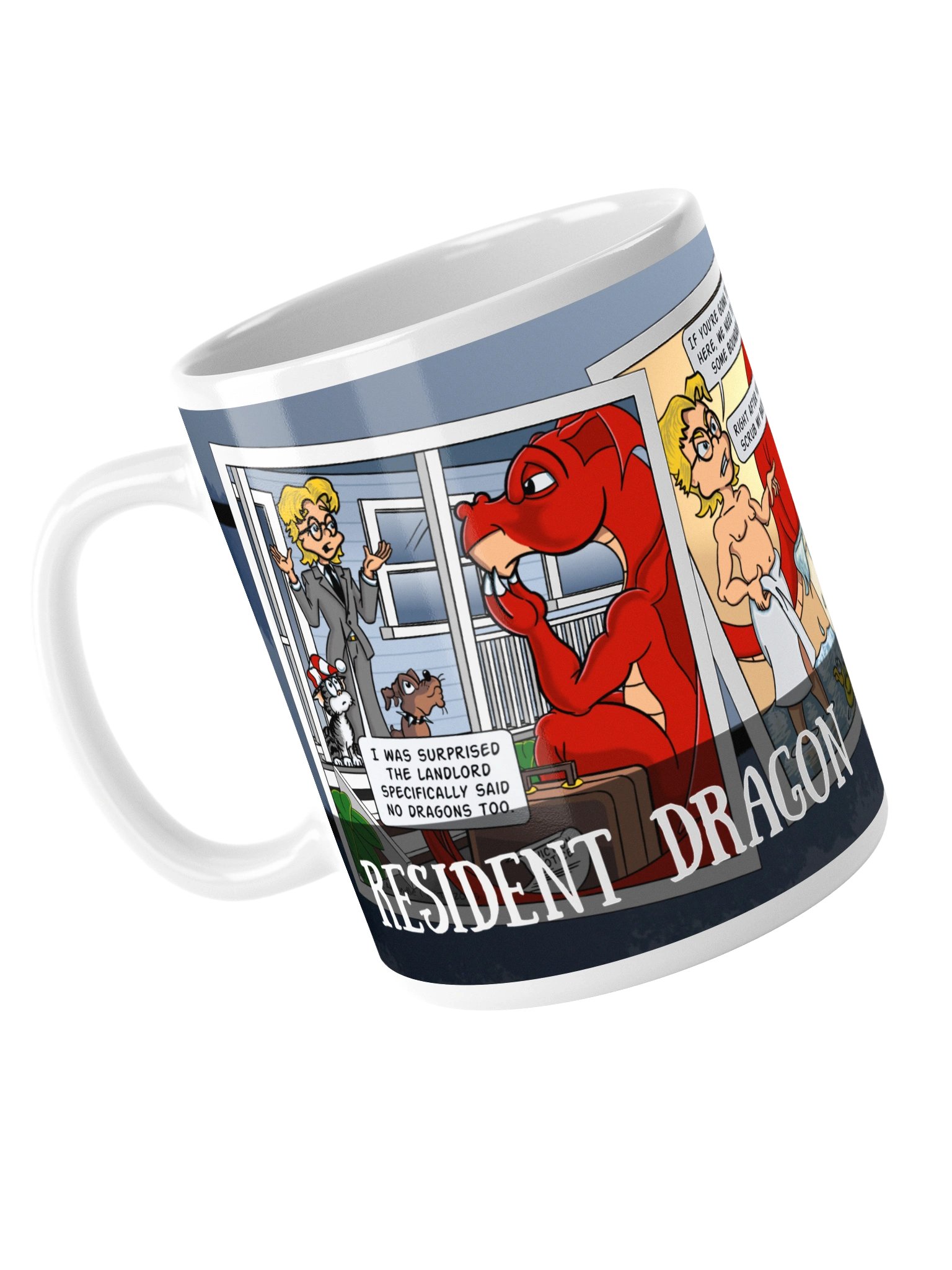 Resident Dragon Comic Moving In Three-Panel Mug product image (9)