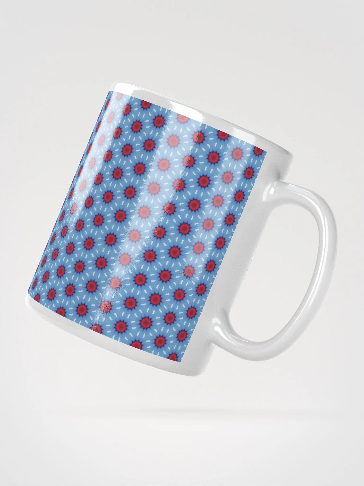Blue Red & White Sunshine Ceramic Mug product image (3)