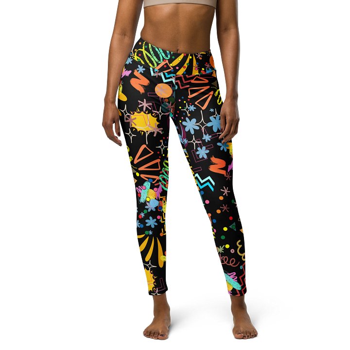 Neon Dream High-Waist Yoga Leggings - Psychedelic Geometric Patterns product image (1)