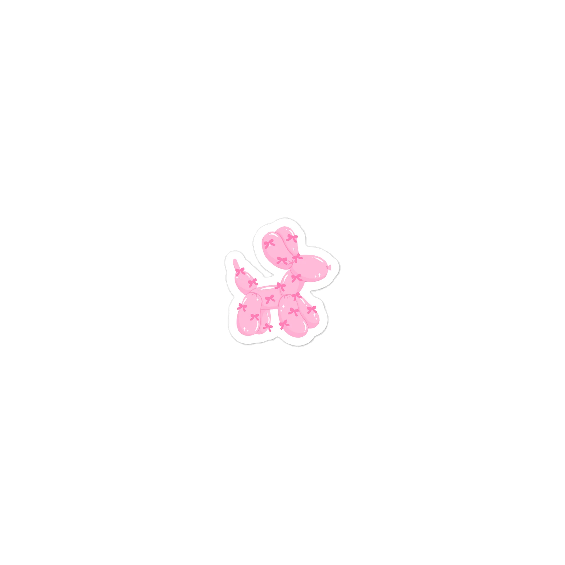 Pink Bow Balloon Dog Cute Sticker product image (1)