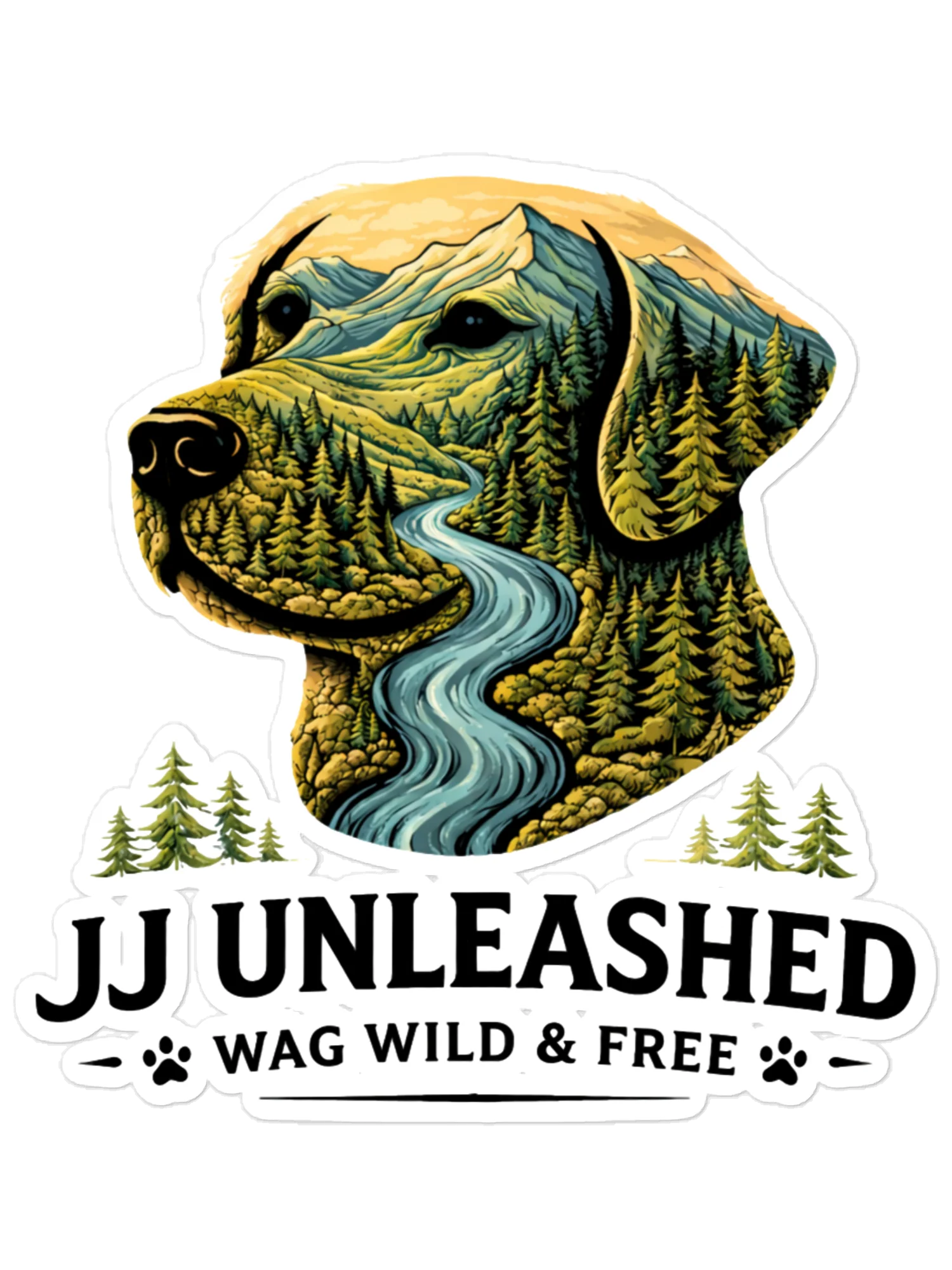 JJ Unleashed River Dog Sticker – Wag Wild & Free product image (1)