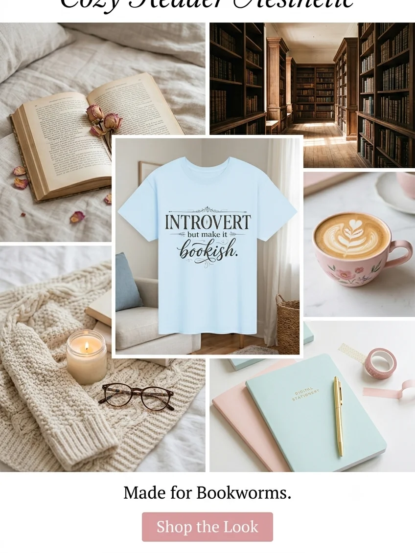 "Introvert But Make It Bookish" Premium Dark Academia Tee product image (5)