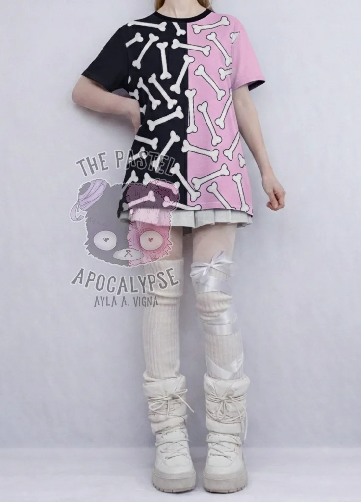 Pastel Goth Bones T-shirt product image (1)