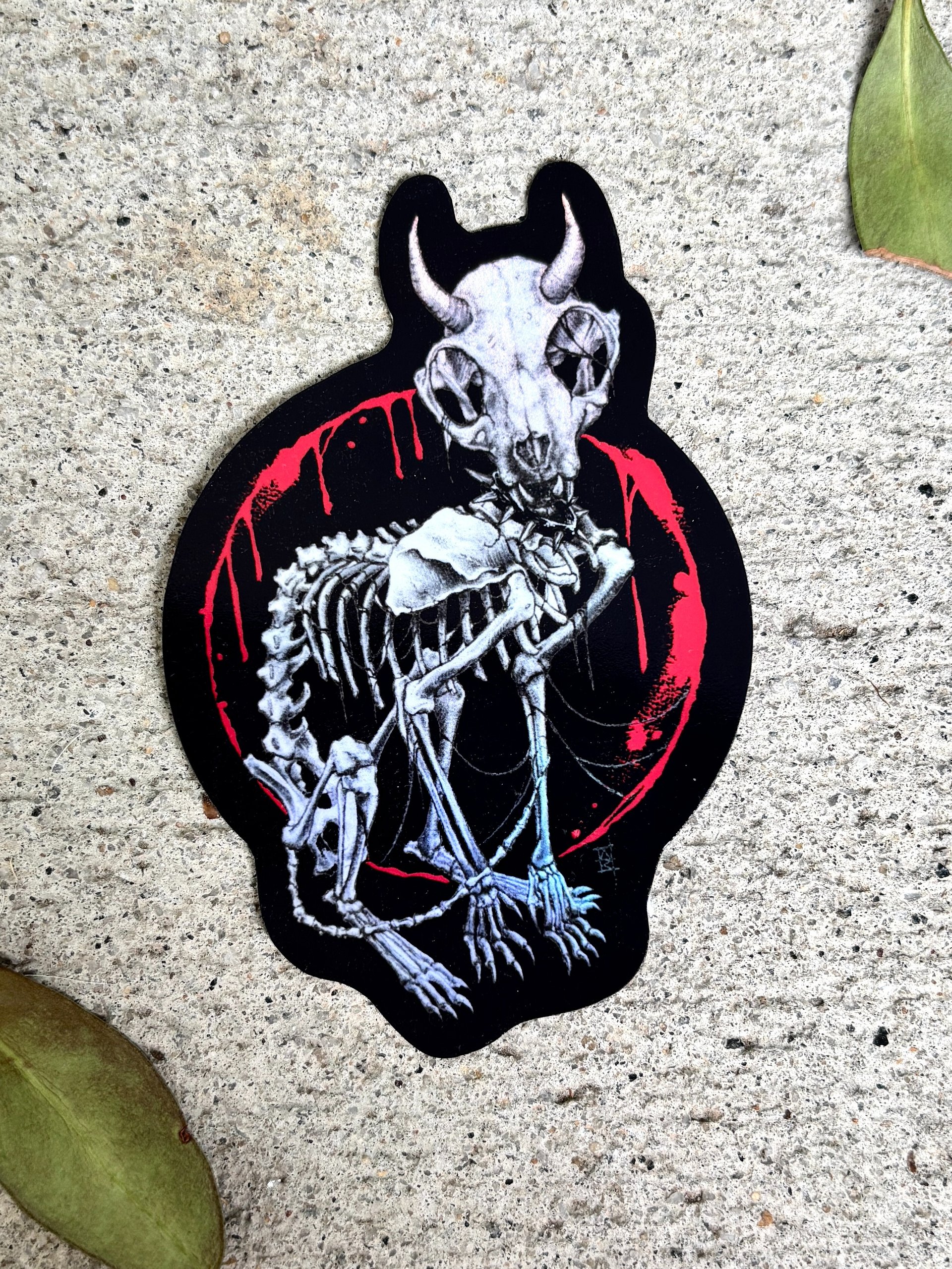 Holographic Skeleton Kitty Vinyl Sticker product image (1)