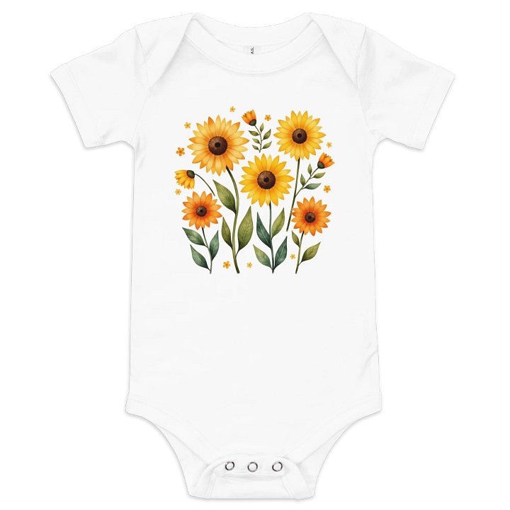 Retro Sunflower Serenade Baby Onesie product image (1)