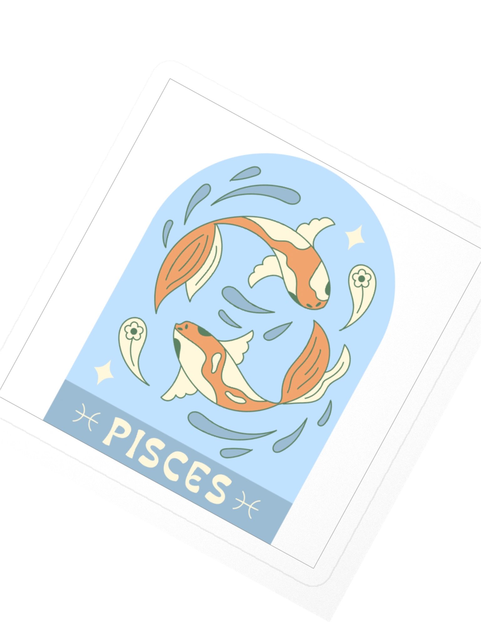 Pisces Zodiac Sticker — Water-Bound Twin Fish Design product image (2)