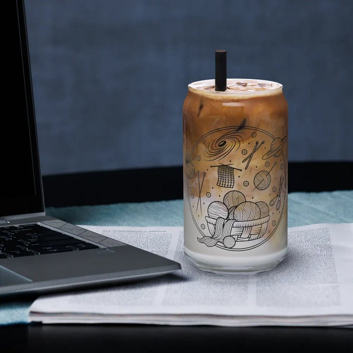 Yarn in Space Soda Can Shaped Glass product image (2)