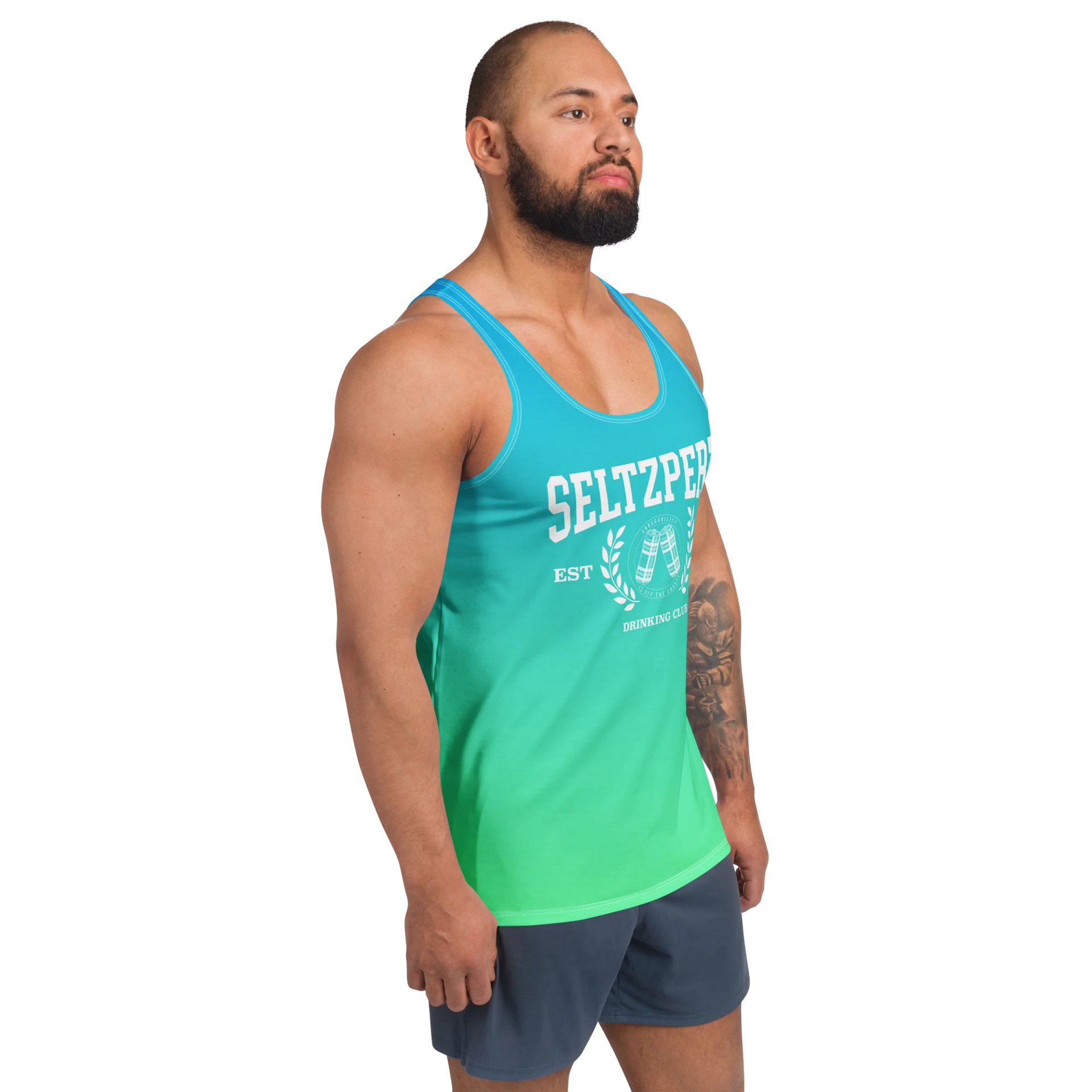 Seltzpert Drinking Club Blue Lagoon Men's Tank Top product image (3)