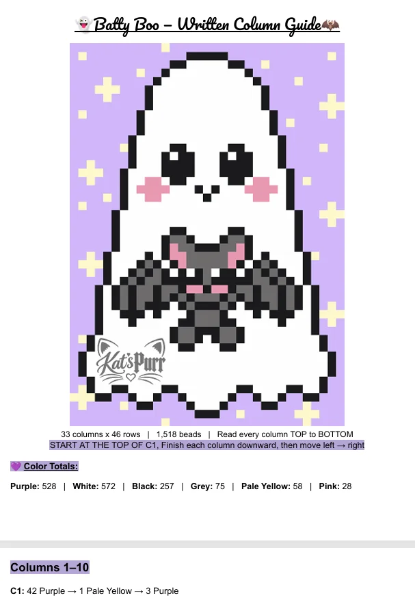 [ Digital ] 🦇Batty Boo — Pony Bead Pattern👻 product image (5)