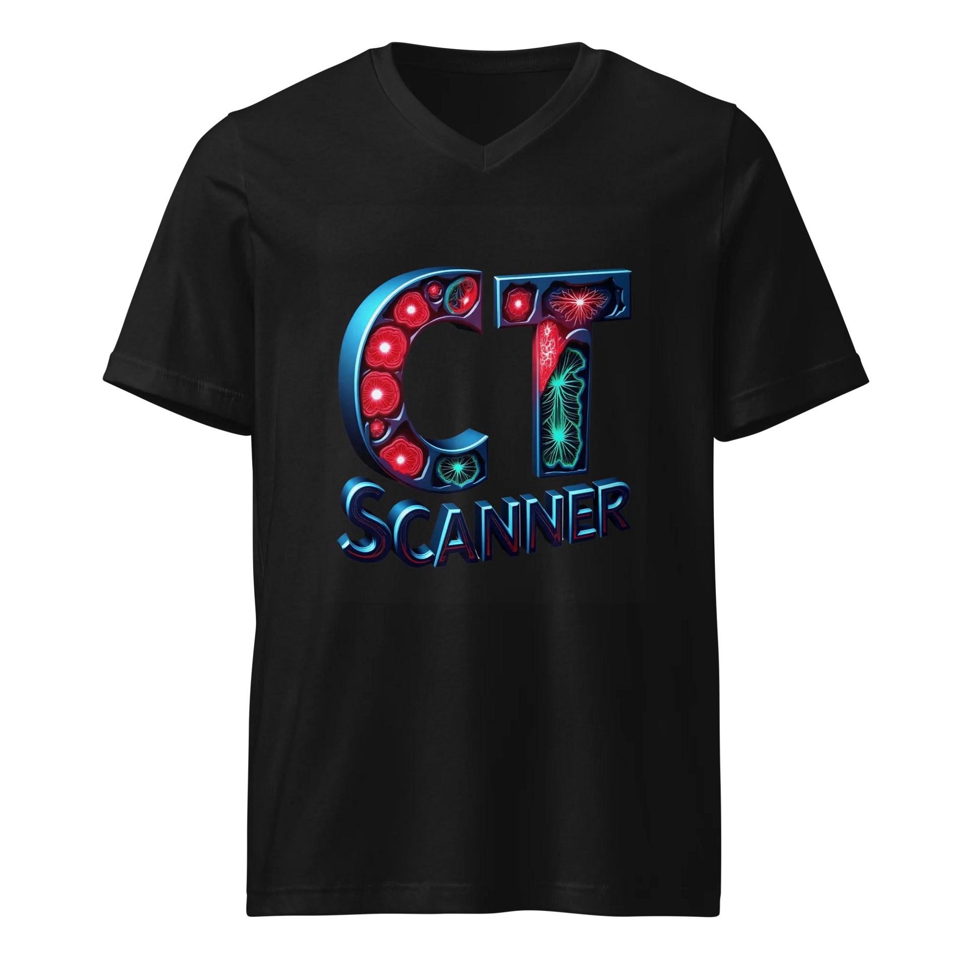 Glowing CT Scanner V-Neck Tee product image (1)