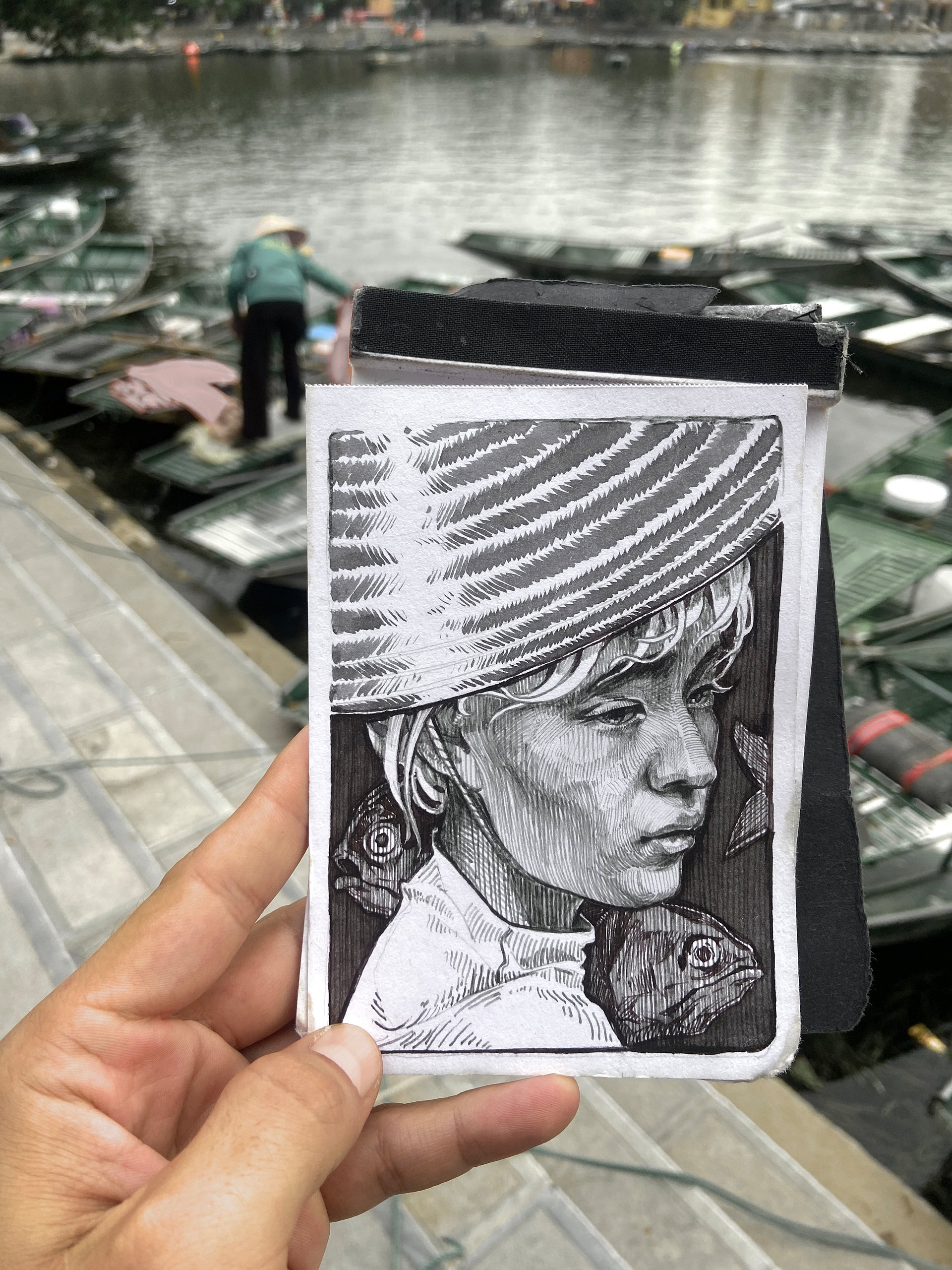 "River’s Daughter" original A6 sketch product image (2)