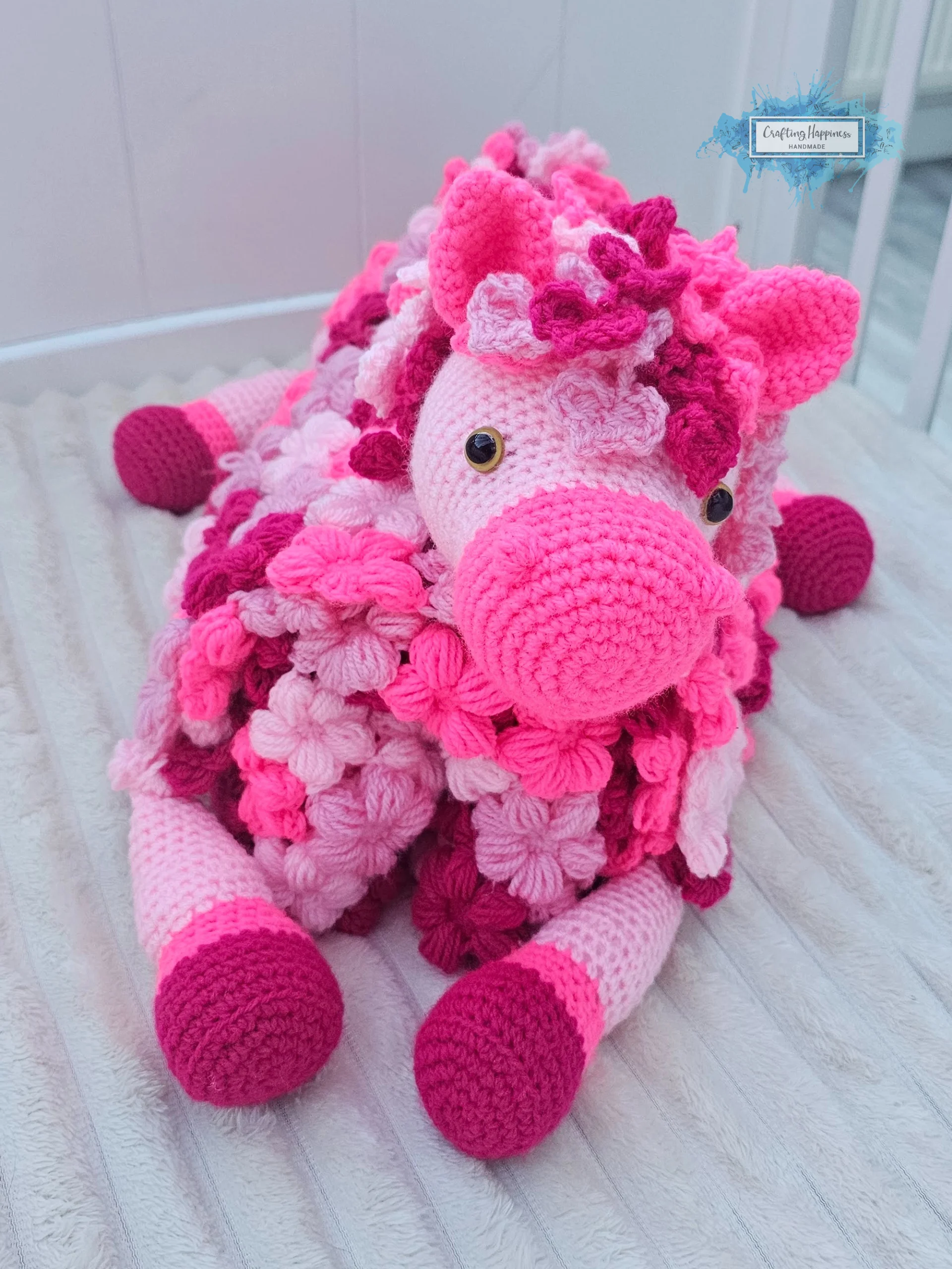 Pink Pony Baby Blanket Crochet Pattern | Folding Farm Horse Toy (PDF) product image (2)