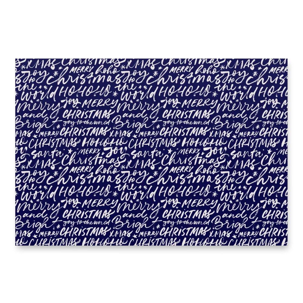 Elegant Holiday Wrapping Paper Set (3 Sheets) - Gold & Navy Christmas Icons product image (3)