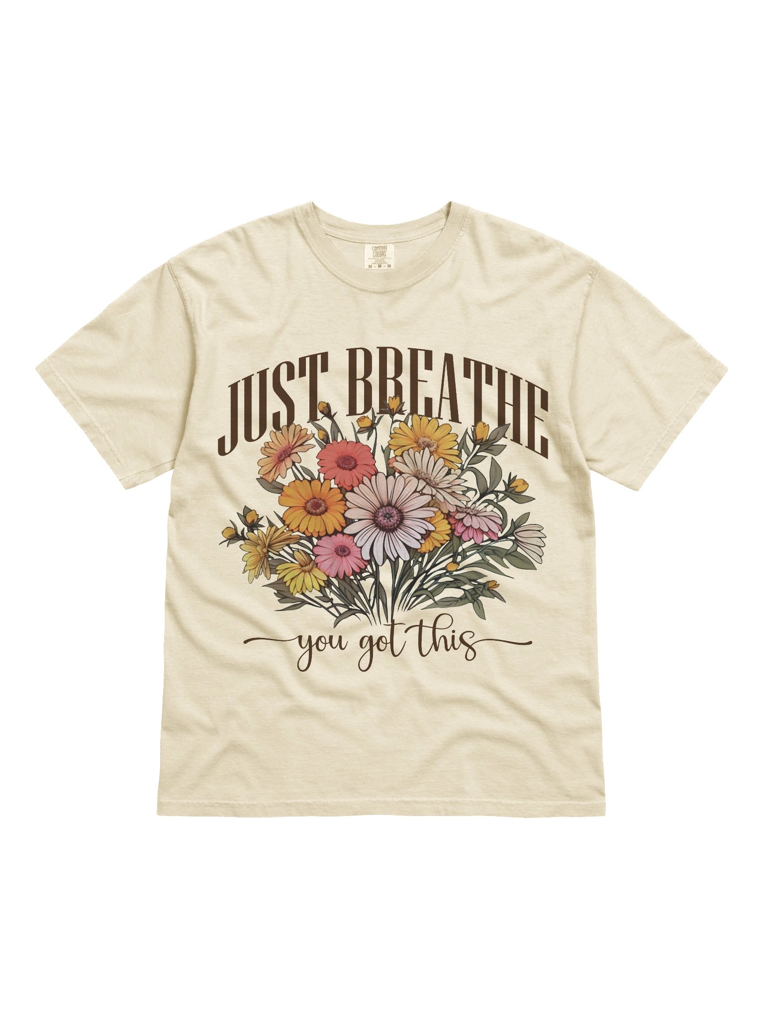 Just Breathe Floral Shirt – You Got This Motivational Graphic Tee product image (4)