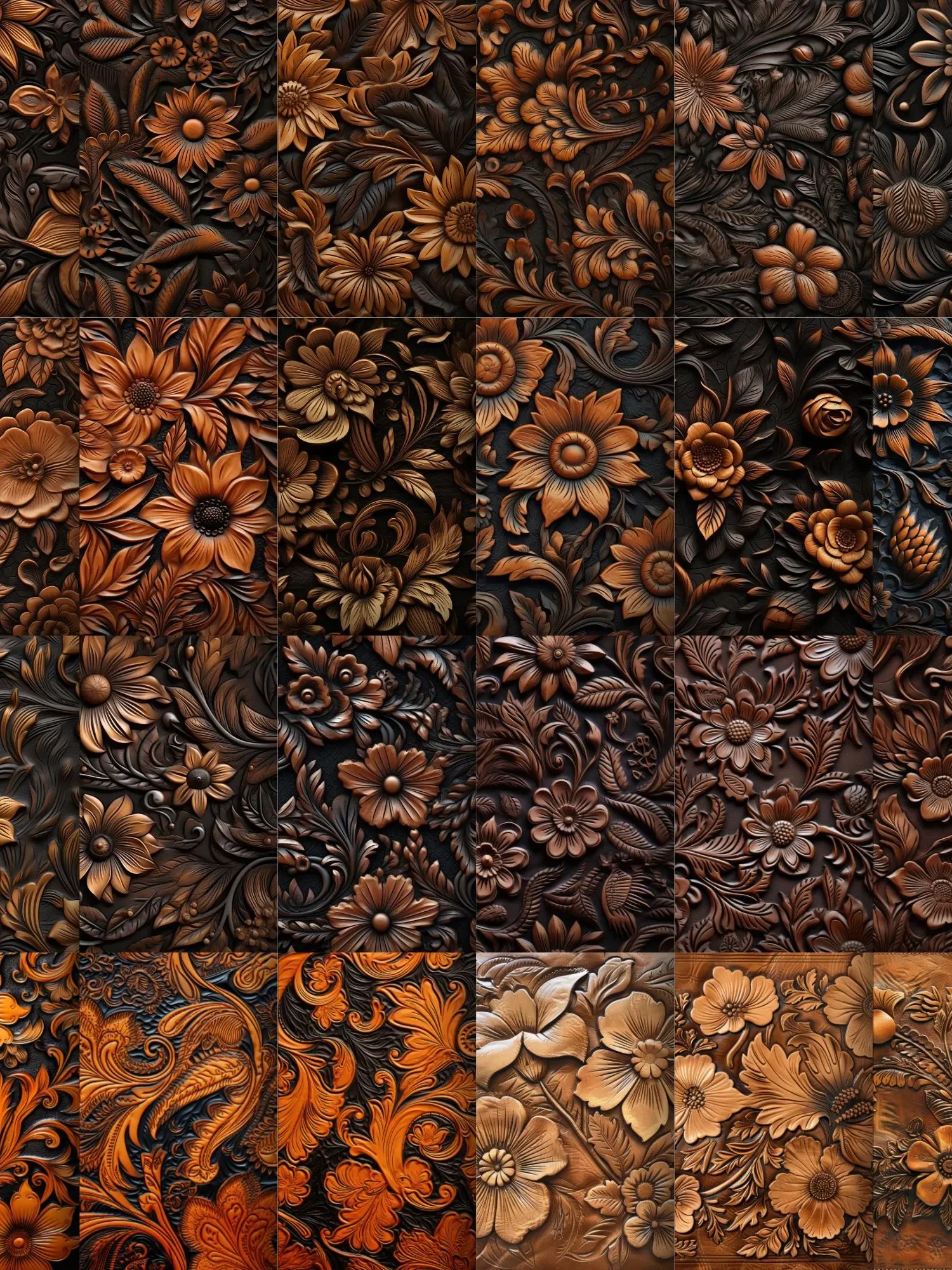 Tooled Leather Digital Paper Western Leather Textures product image (5)