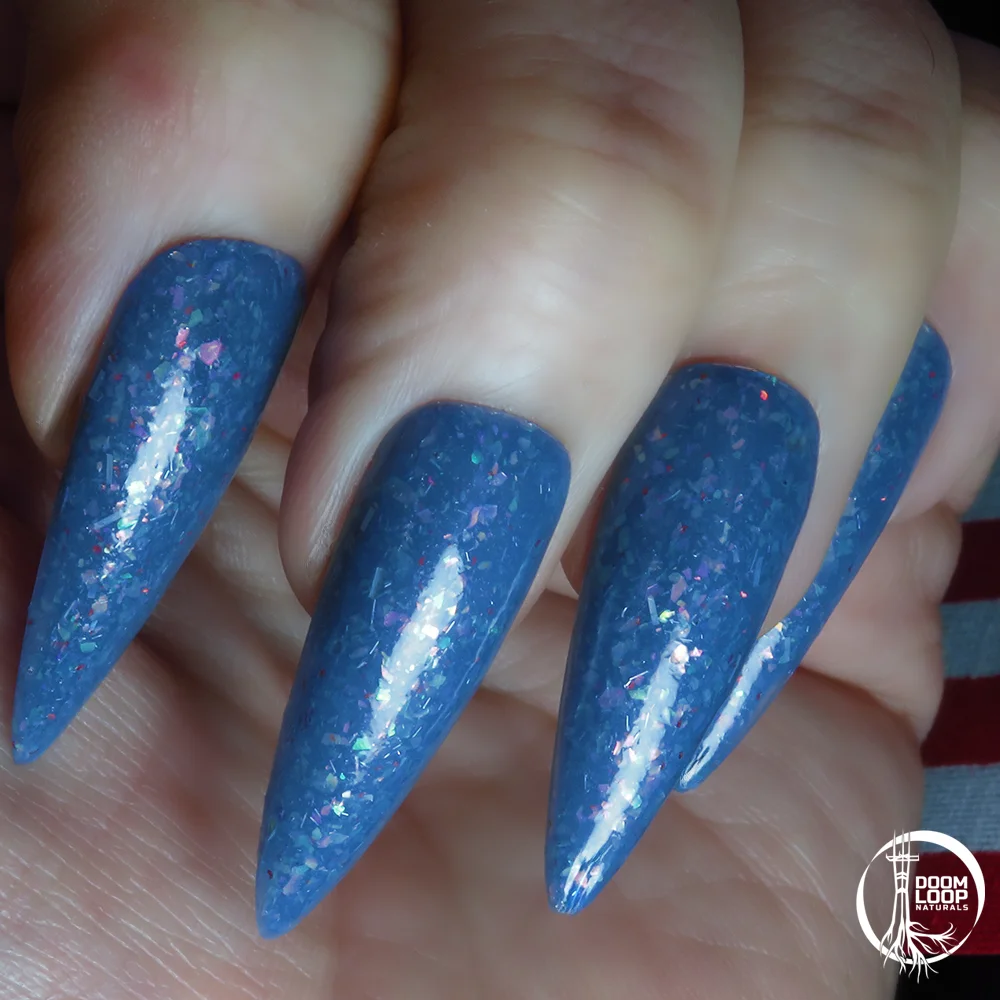 FCK ICE - Steel Blue Jelly Flakie Protest Nail Polish product image (4)