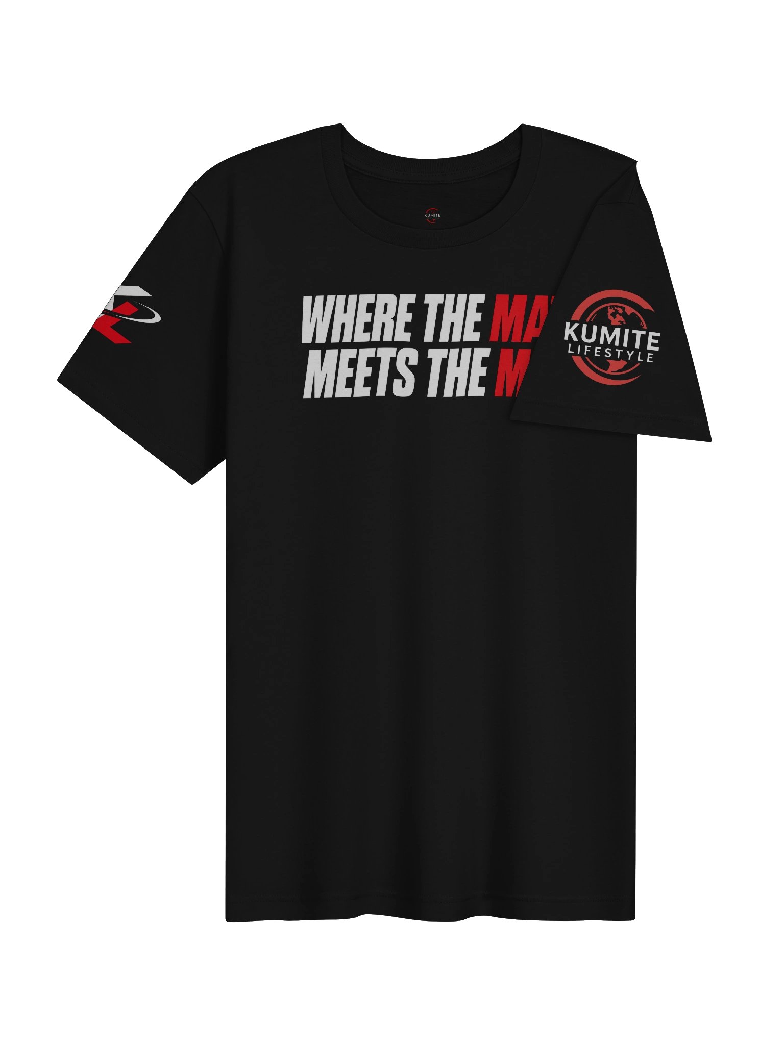 Mat Meets Mic Tee — Black (Sleeve) product image (4)