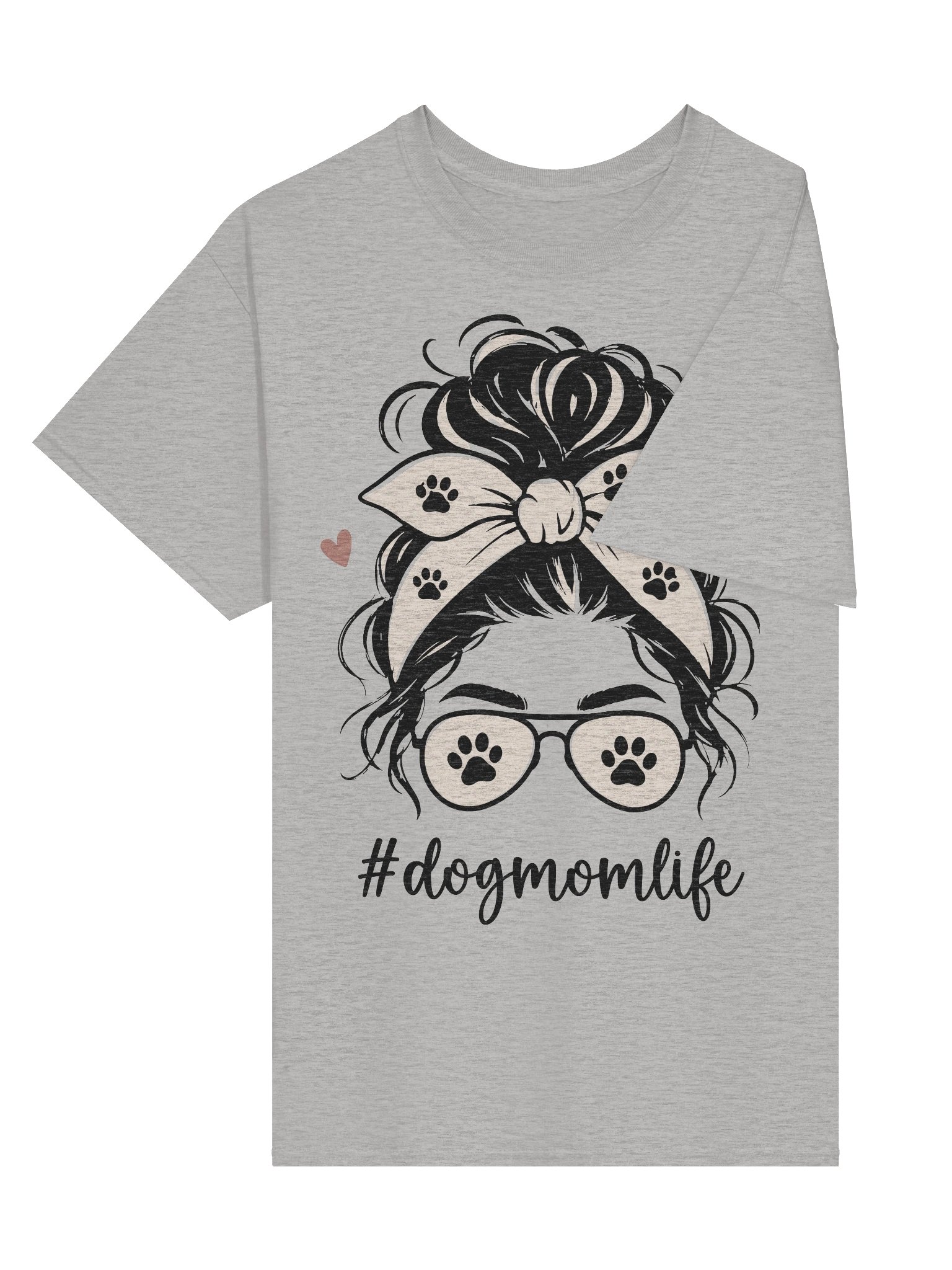Dog Mom Messy Bun Paw Print Lover T-Shirt product image (17)