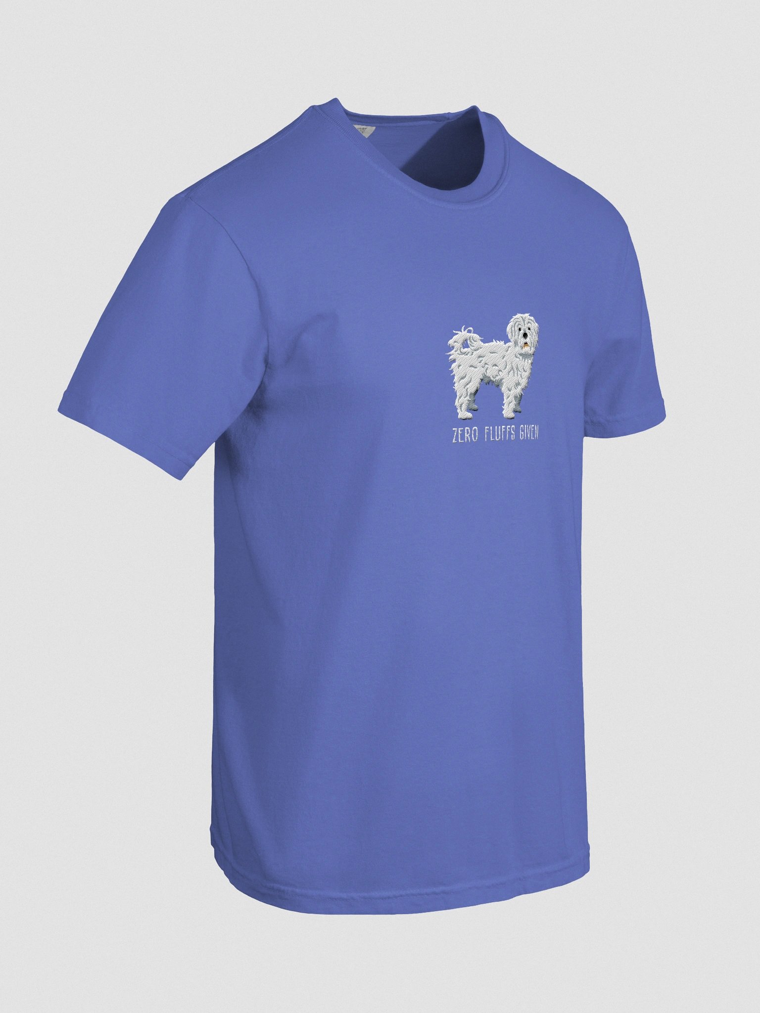 Zero Fluffs Given T-Shirt(Embroidered) of a Maltese product image (11)