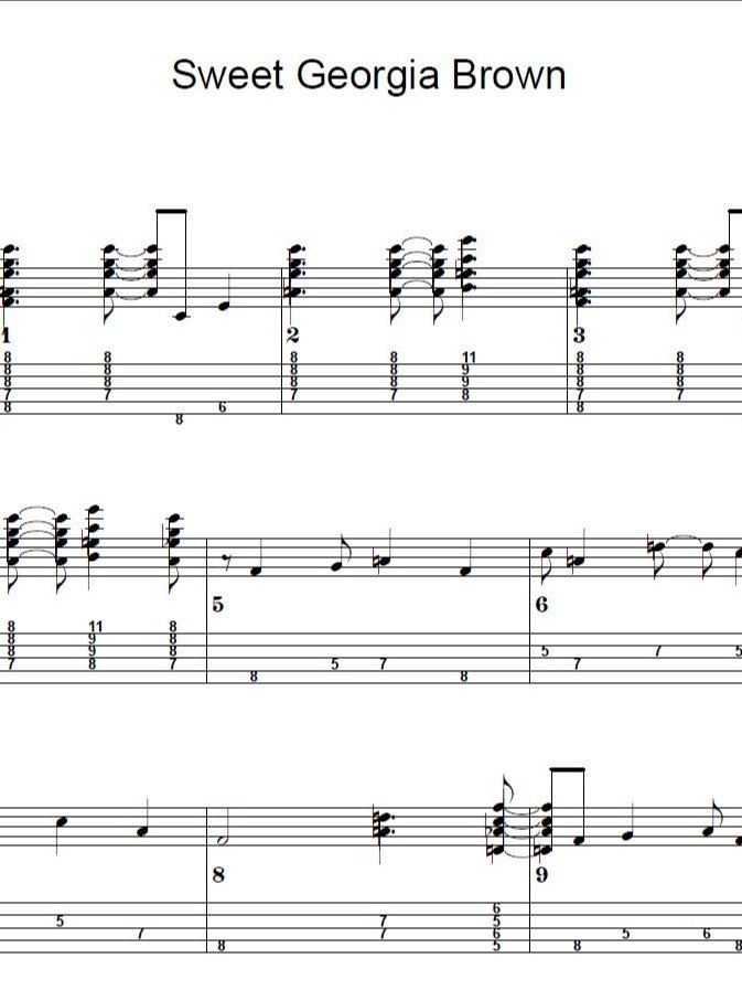 Sweet Georgia Brown - Guitar sheet music product image (1)