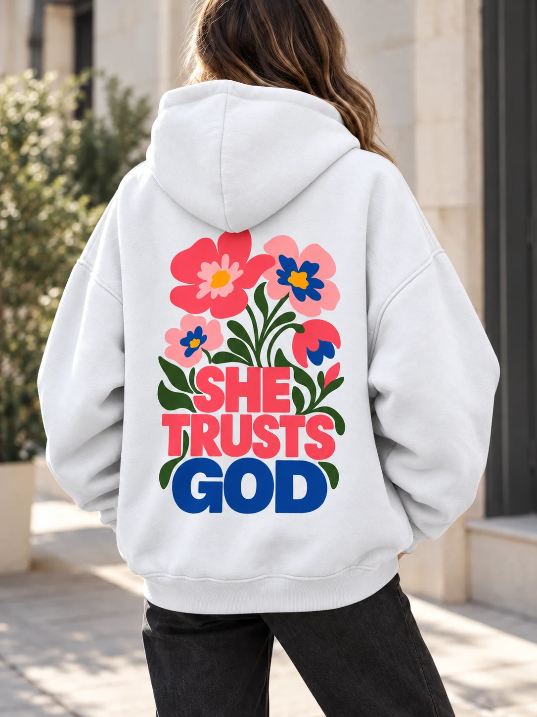 She Trusts God PNG – Christian Floral Shirt Design product image (1)