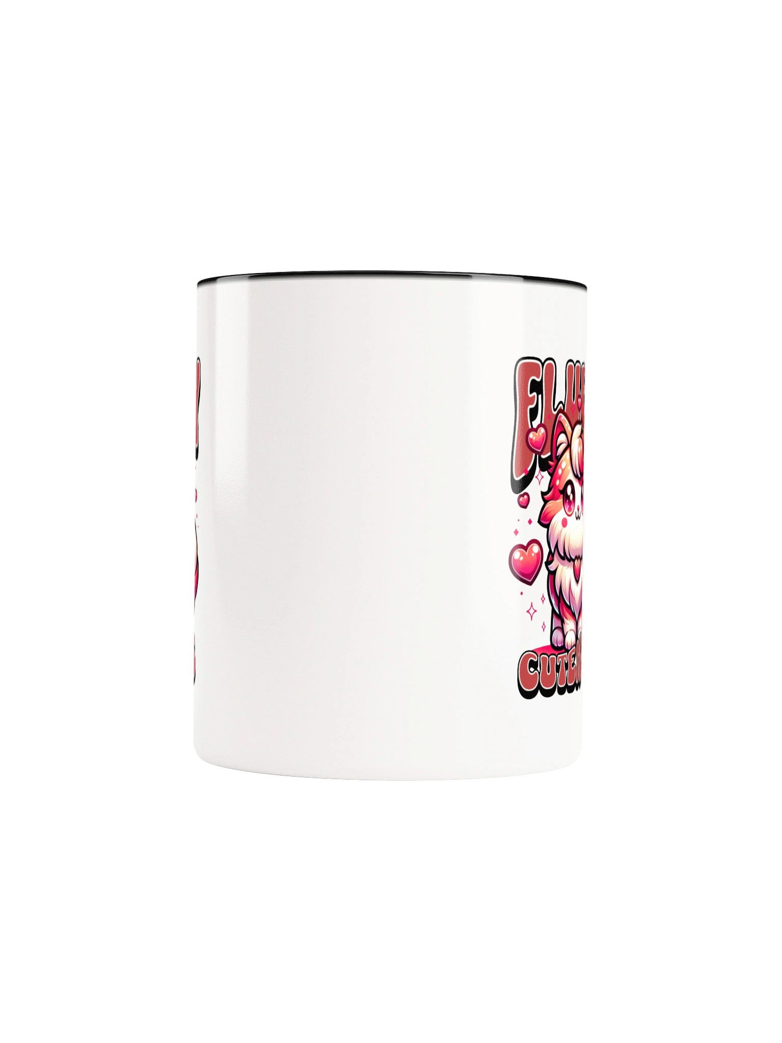 Cute Fluffy Cat - Kawaii Pink Fluffy Cat With Hearts - Cute Cuteness Cat Design product image (5)