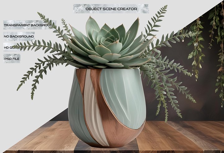 Art Deco Succulent Planter – Gatsby Grace PNG product image (2)